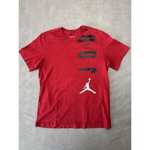 Jordan T Shirt Mens Large Red Jumpman Graphic Athletic Casual logo